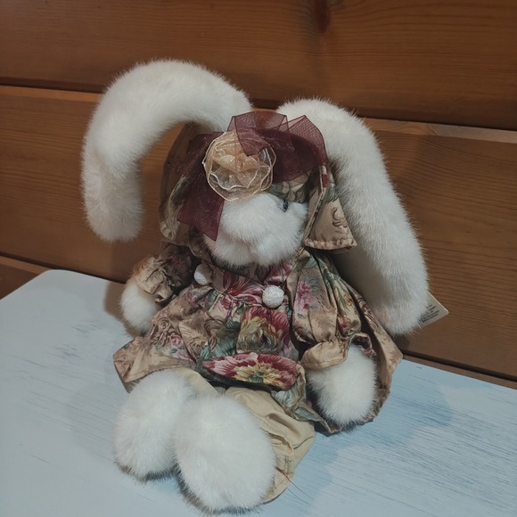 Russ Other - Vintage 90's Russ Gardenia White 11" Rabbit Plush Dress Hat SHABBY CHIC NWT D5